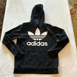 Adidas Originals Trefoil Hoodie CD6499 Black White Logo Youth‎ Boys XL